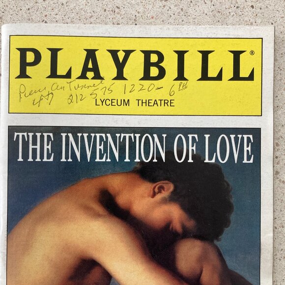 The Invention of Love Playbill Robert Sean Leonard Cover Writing David Harbour - Picture 2 of 6